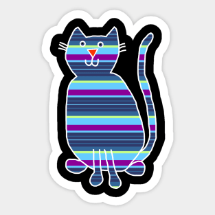 Cat Stripes Blue Sticker